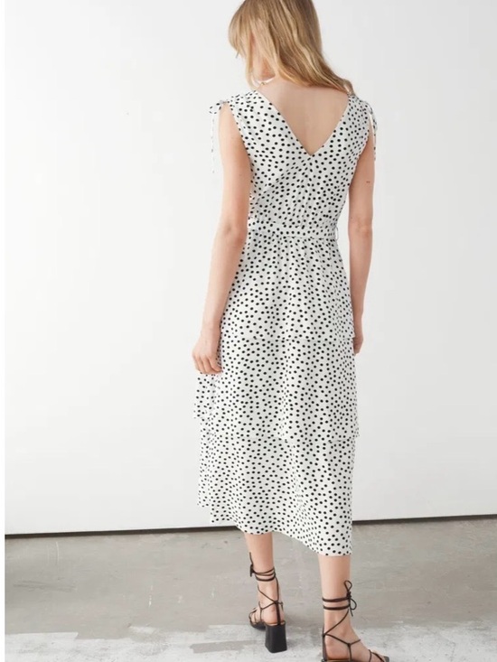 & Other Stories V-neck Chiffon Midi Dress Size 12 (Paris Atelier) - Picture 3 of 15